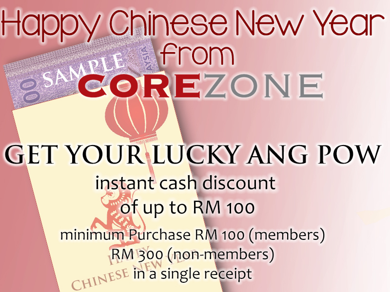 Corezone CNY Promotion Spend with Us and Win an Ang Pow This Chinese New Year Season